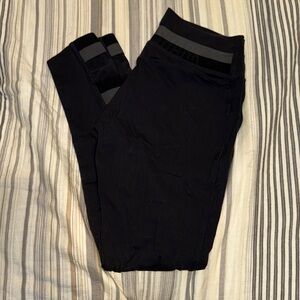 Gymshark Black Leggings with Gray Accents